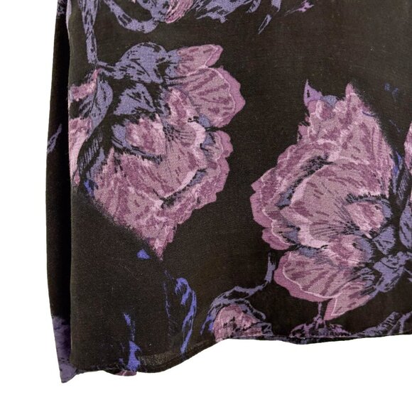 Aritzia Wilfred Black Purple Floral Tank Top Blouse Small - Picture 3 of 6